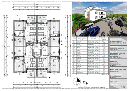 Új építésű lakások Siófok 1. emelet alaprajz